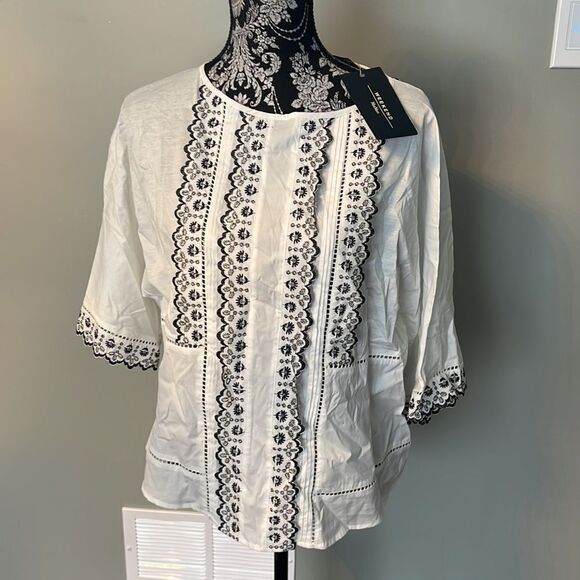 Weekend Max Mara Giudy White Embroidery Top - Picture 2 of 4